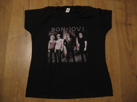 Bon Jovi čierne dámske tričko materiál 100% bavlna